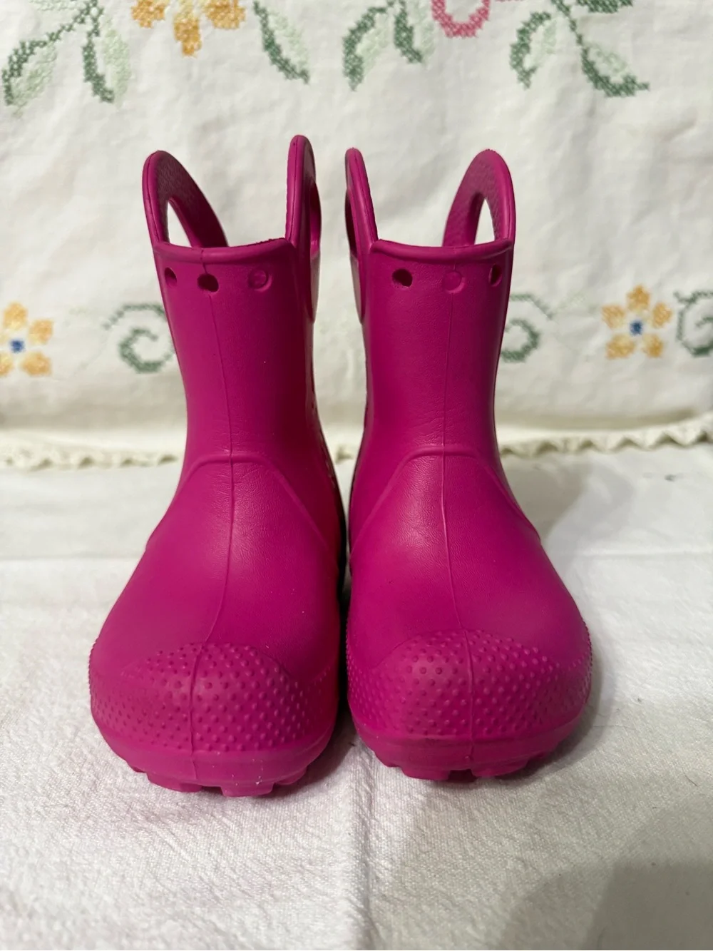 CROCS Kids Magenta Handle Rain Boots